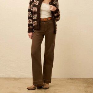 NWT Faherty Stretch Terry Patch Pocket Pant - Walnut